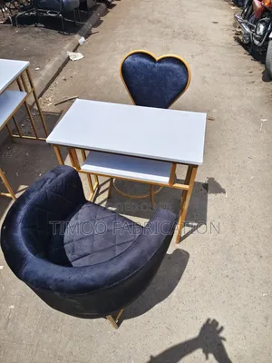 Nail Set of 2 Chairs and White Table