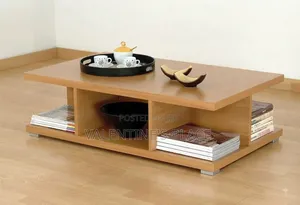Modern Wooden Coffee Table / Center Table With Open Shelving