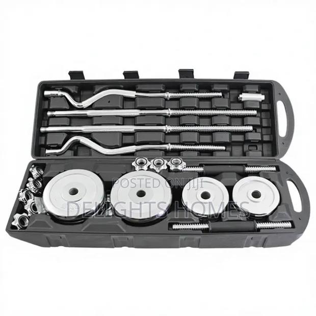58KG Adjustable Dumbbell and Barbell Set With Case._je - main view