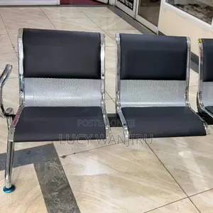 3 Link Padded Metallic Office Waiting Bench