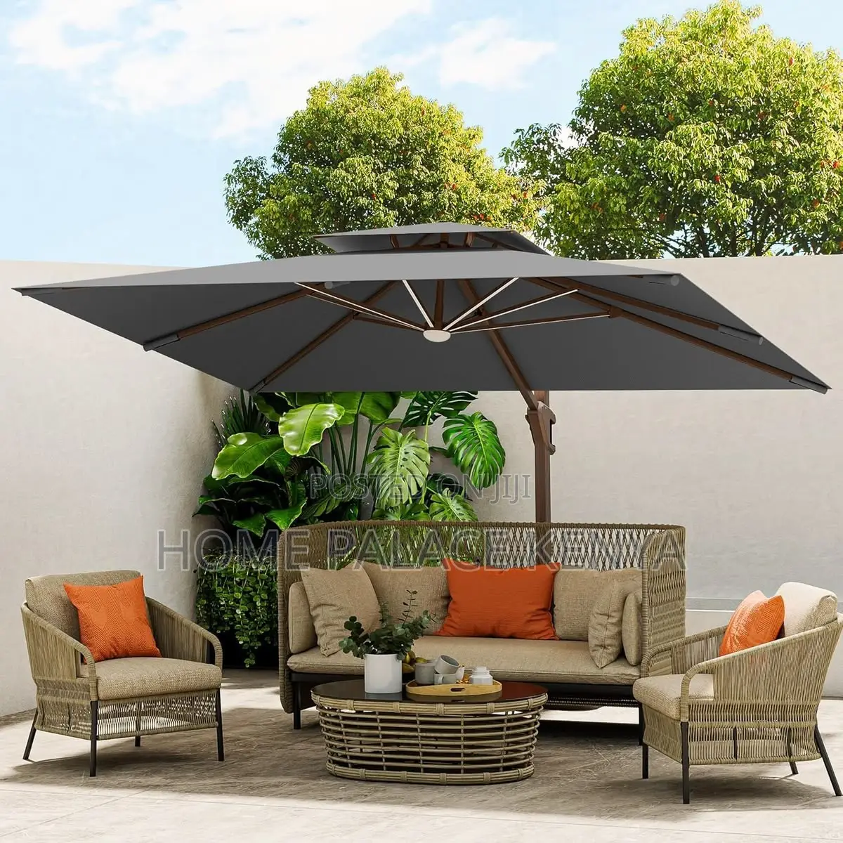 Outdoor Umbrella; Premium Patio Garden Umbrella for Outdoor Seats