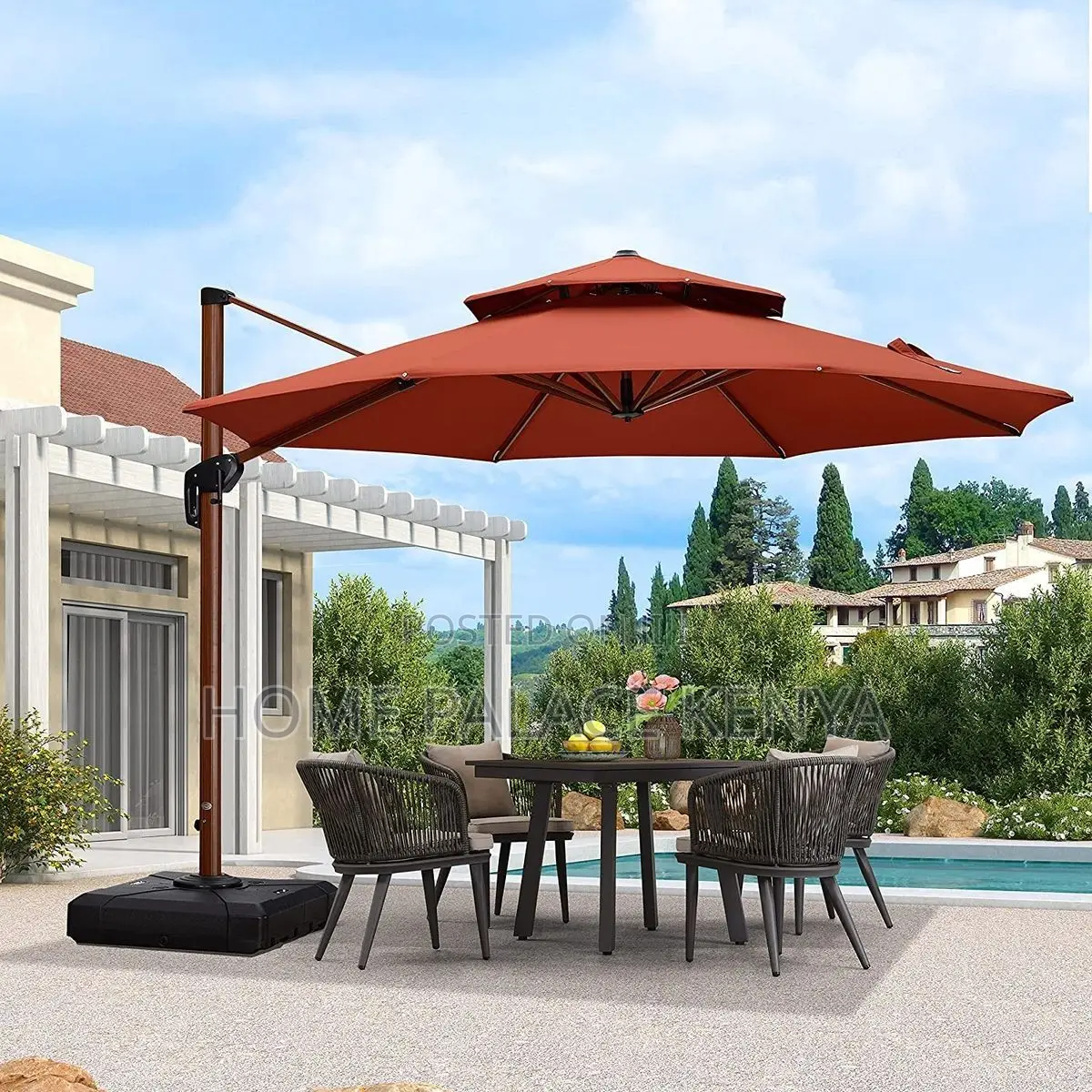 Outdoor Umbrella; Premium Patio Garden Umbrella for Outdoor Seats