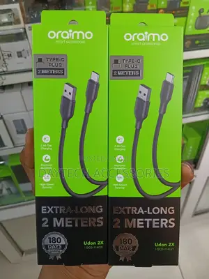 Oraimo Udon 2X 2-Meter USB-A to Type-C Fast-Charging Data Cable.