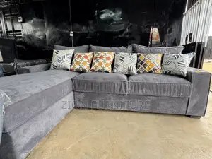 6 Seater Grey L Shape Sofaset