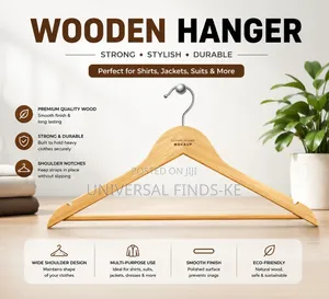 Wooden Clothes Hangers – Durable Wooden Wardrobe Hangers 10 PCS