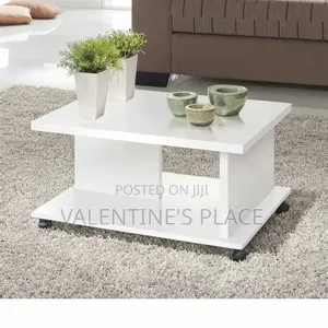 Modern All-White Coffee Table With Wheels