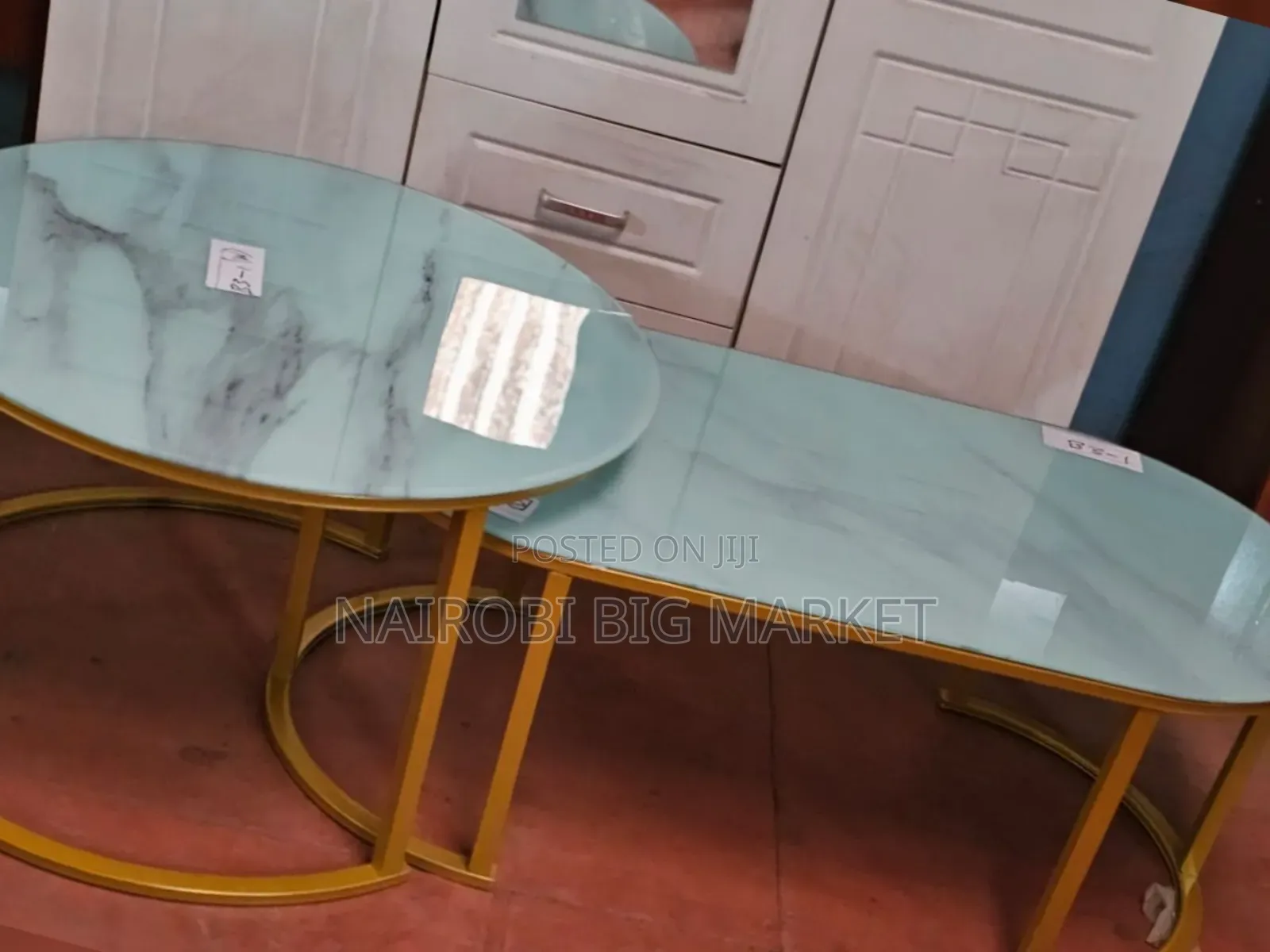 2 in 1 Marble Nesting Coffee Table White
