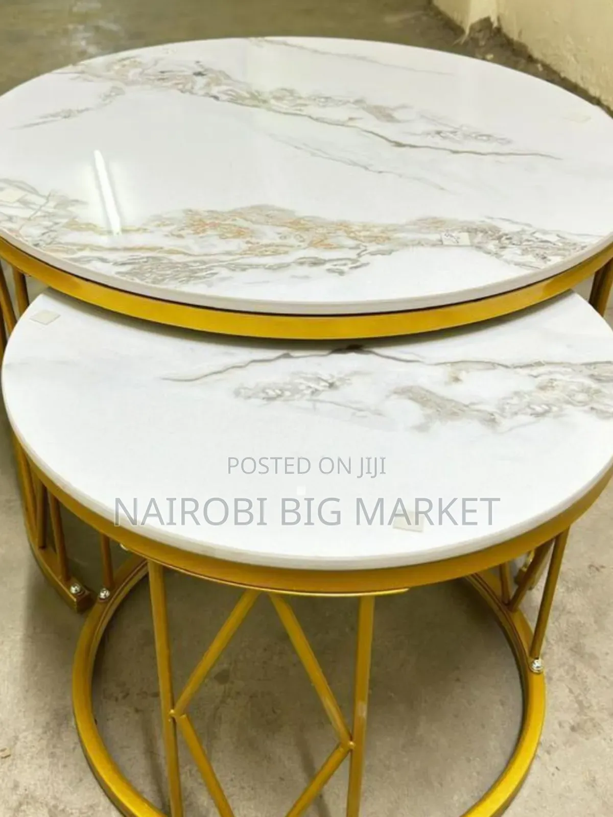 Modern Luxury Pure Marble Nesting Table