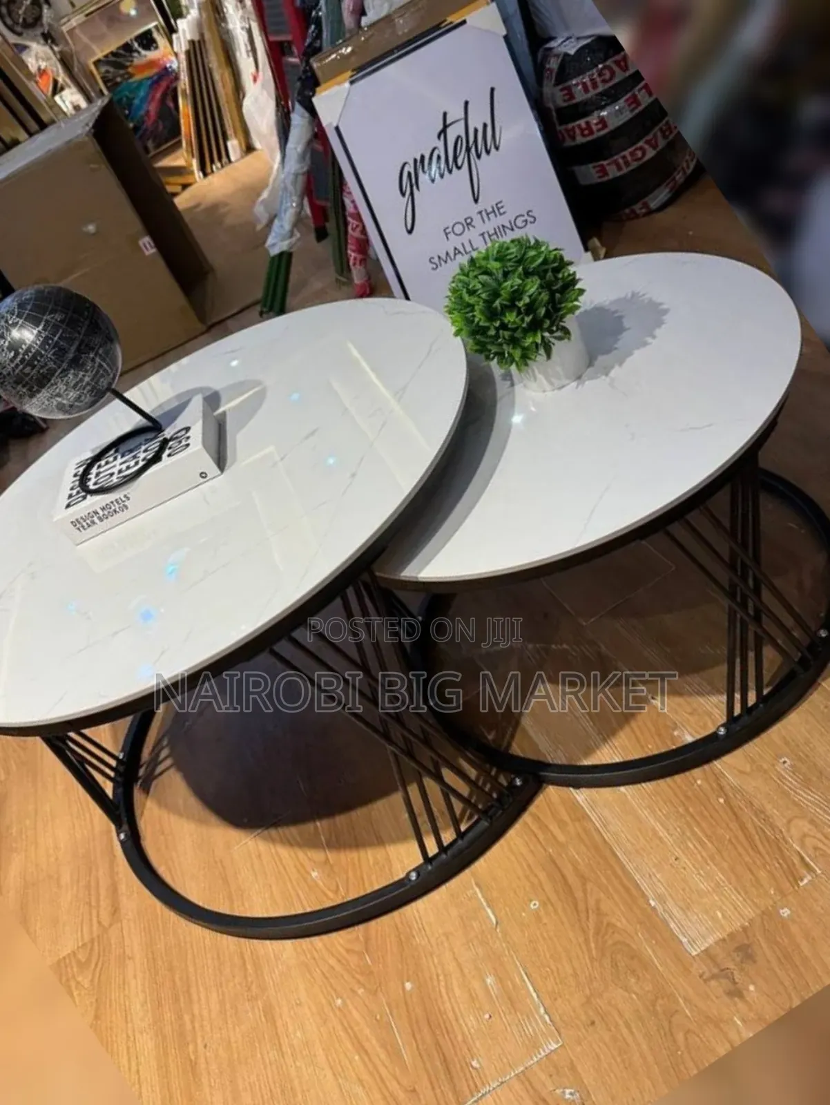 Modern Luxury 2 in 1 Pure Marble Nesting Tables