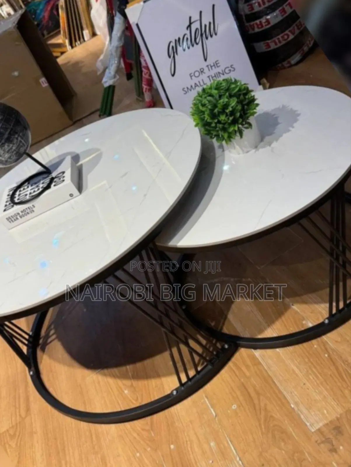 Modern Luxury 2 in 1 Pure Marble Nesting Tables