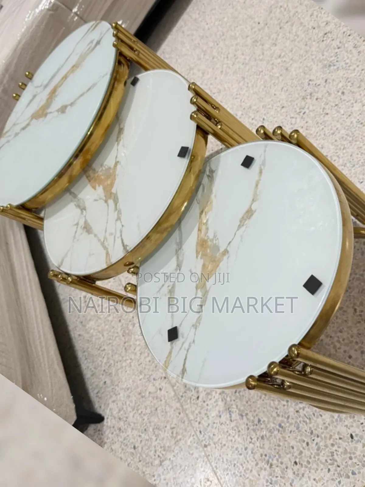 3 in 1 Executive Pure Marble Table