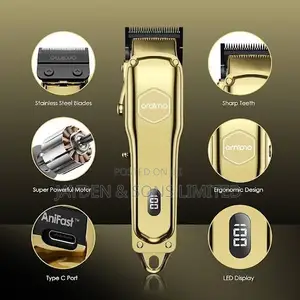 Hair Clipper With Smart Digital Display With 4 Guided Combs