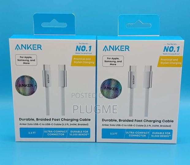 Anker Zolo Cable USB-C to USB-C 6ft, 240w Braided - thumbnail 2