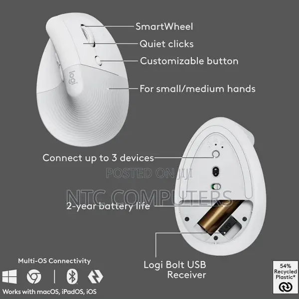 Logitech Wave Keys Lift Vertical Mouse Combo Wireless