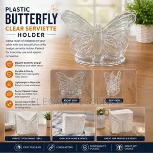Plastic Butterfly Clear Serviette Holder