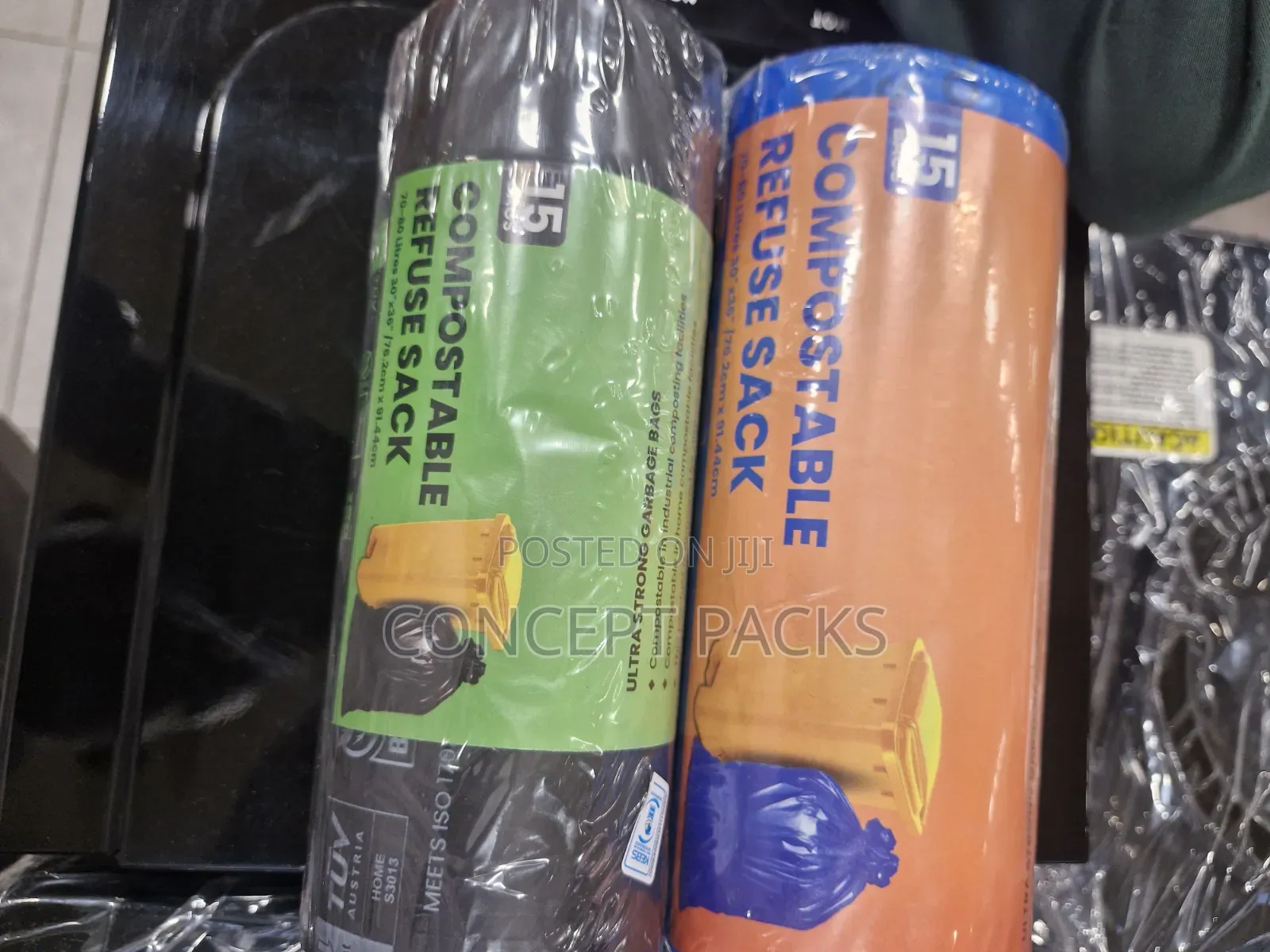 15PCS 80L -90l Compostable Garbage Bags