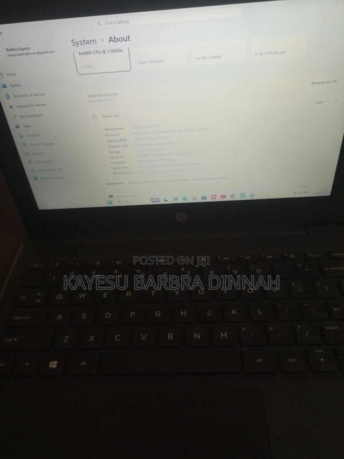 Desktop Computer HP 4GB Intel Celeron SSD 60GB
