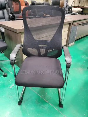 Black Visitors/Conference Office Chair With Blue