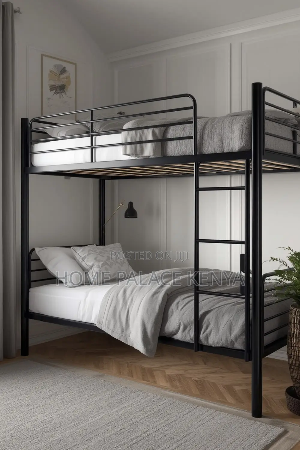 Bank Bed; Durable Metallic Bunk Bed for Kids With Strong Frame,