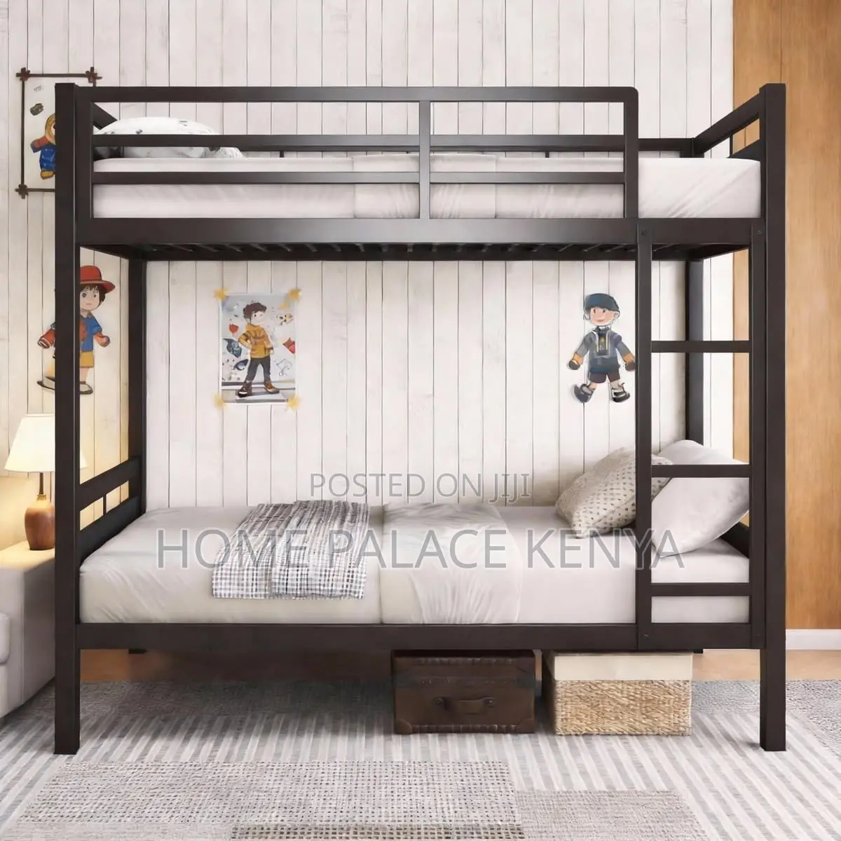 Bank Bed; Durable Metallic Bunk Bed for Kids With Strong Frame,