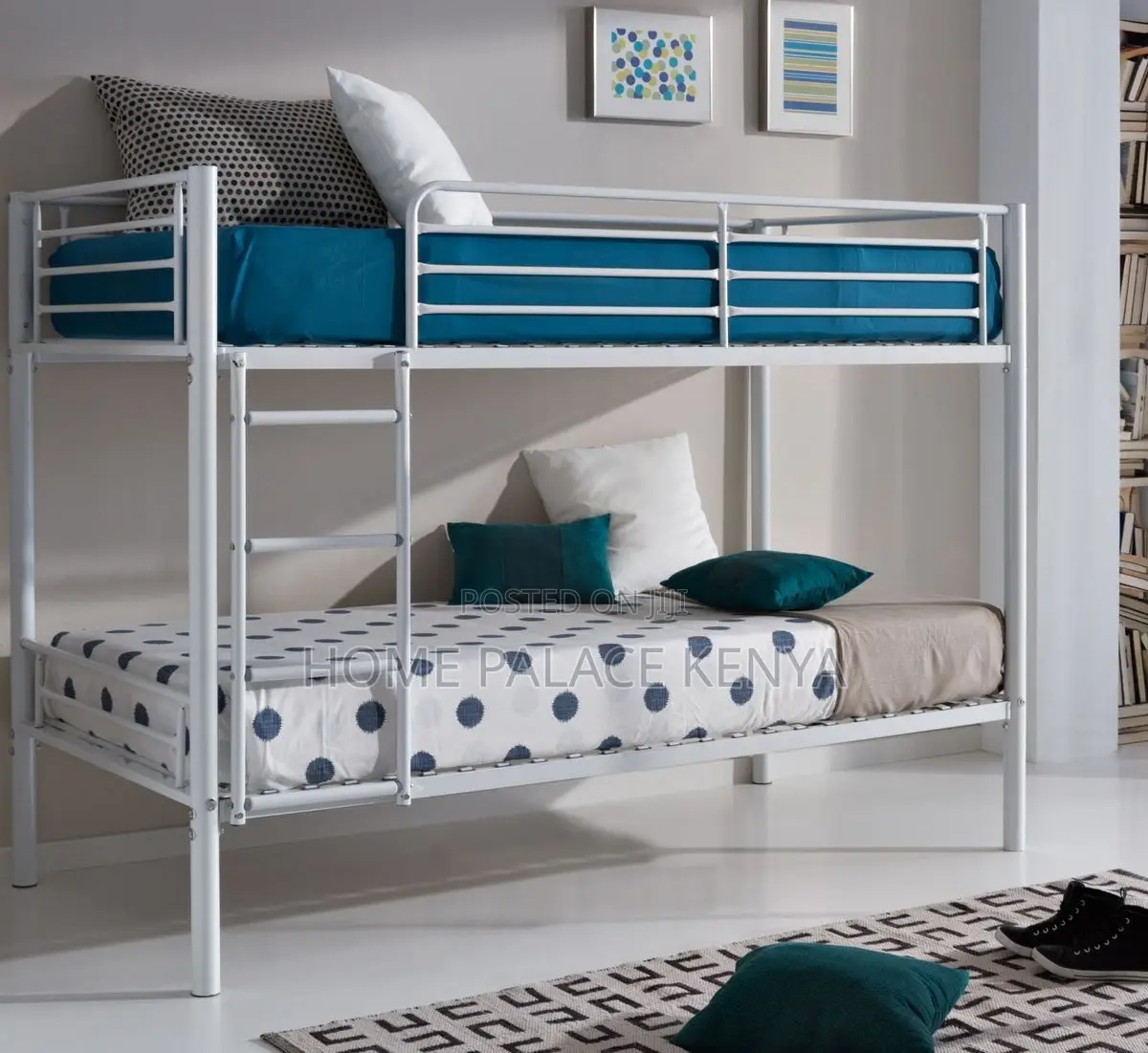 Bank Bed; Durable Metallic Bunk Bed for Kids With Strong Frame,