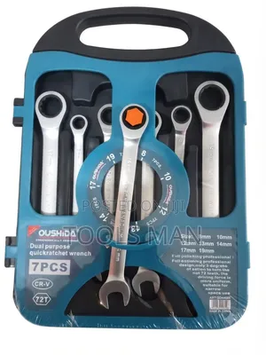 Oushida 7Pc 72T Chrome Vanadium Ratchet Wrench Set.