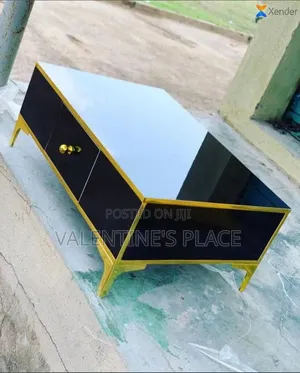 Modern Black and Gold Accent Coffee Table / Low TV Unit