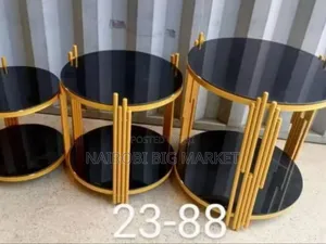 3 in 1 Executive Glass Effect Marble Table