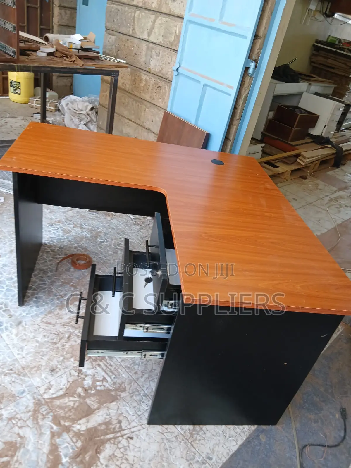 Curved Cherry Study Desk-1400mm