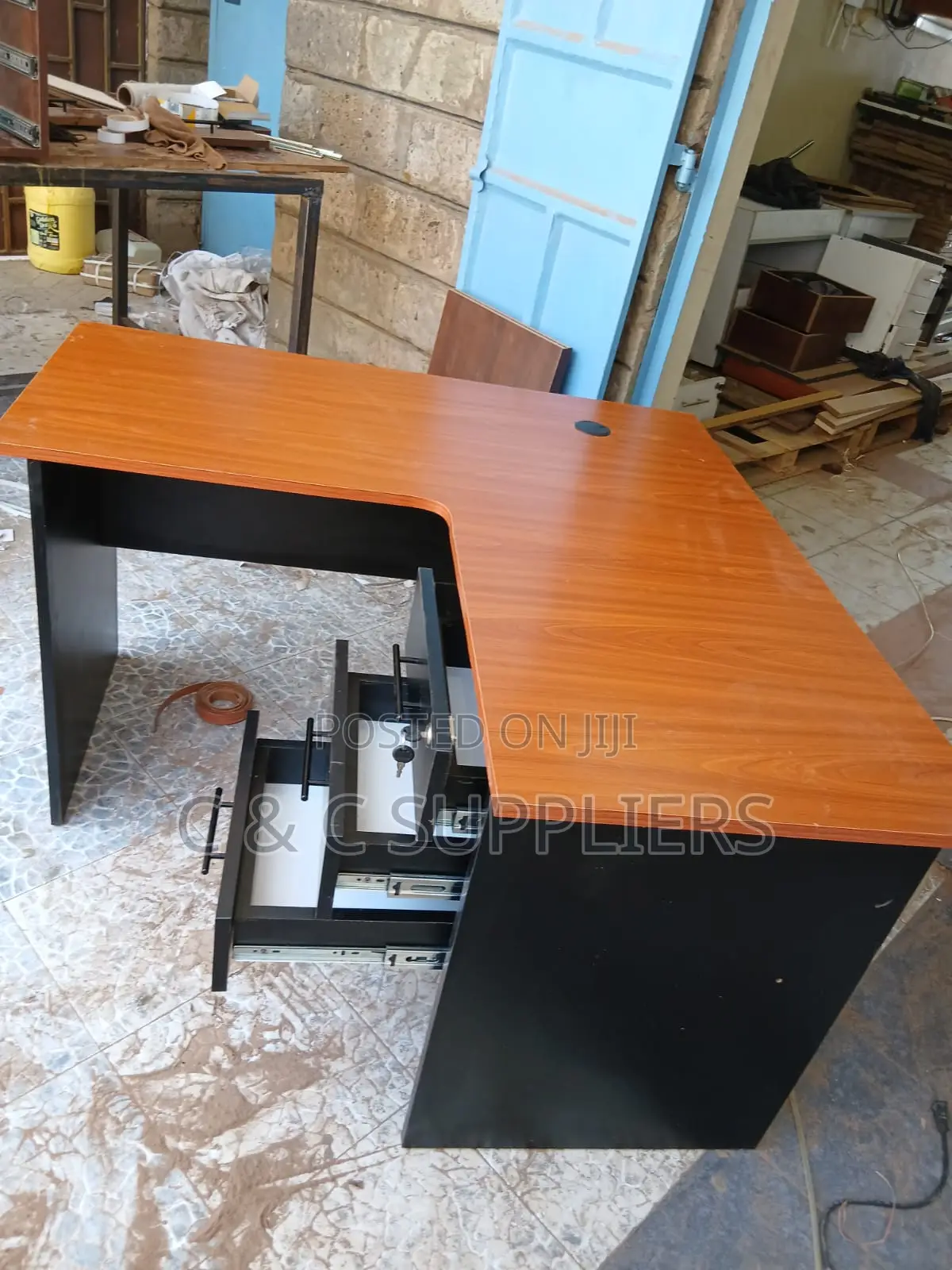 Curved Cherry Study Desk-1400mm