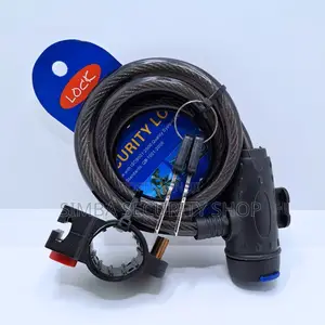 Heavy Duty Bike Cable Lock Steel With Two Keys Bracket Holder Bicycle