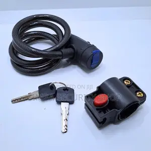 Heavy Duty Bike Cable Lock Steel With Two Keys Bracket Holder Bicycle