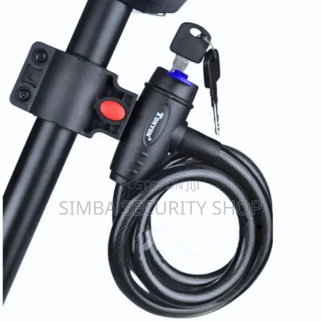 Heavy Duty Bike Cable Lock Steel With Two Keys Bracket Holder Bicycle
