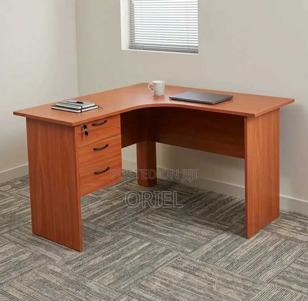Office Desk : 1.4M Curved L-Shape Study Desk
