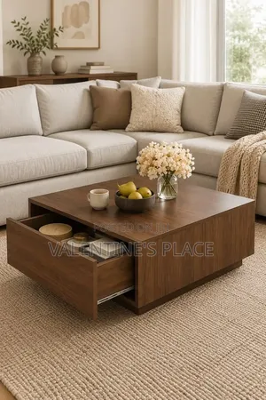 Elegant Two-Tier Wooden Coffee Table for Living Room
