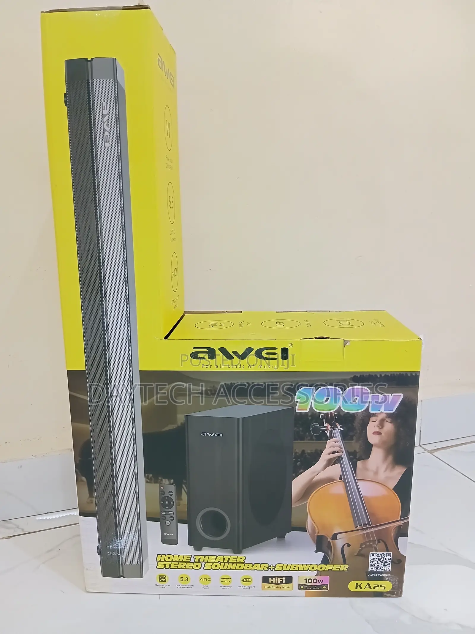 The Awei KA25 100W Bluetooth Home Theater Stereo Soundbar System.