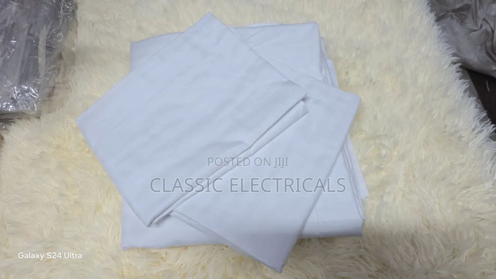 White Stripped Flat 6*7 Bedsheets at Ksh1250