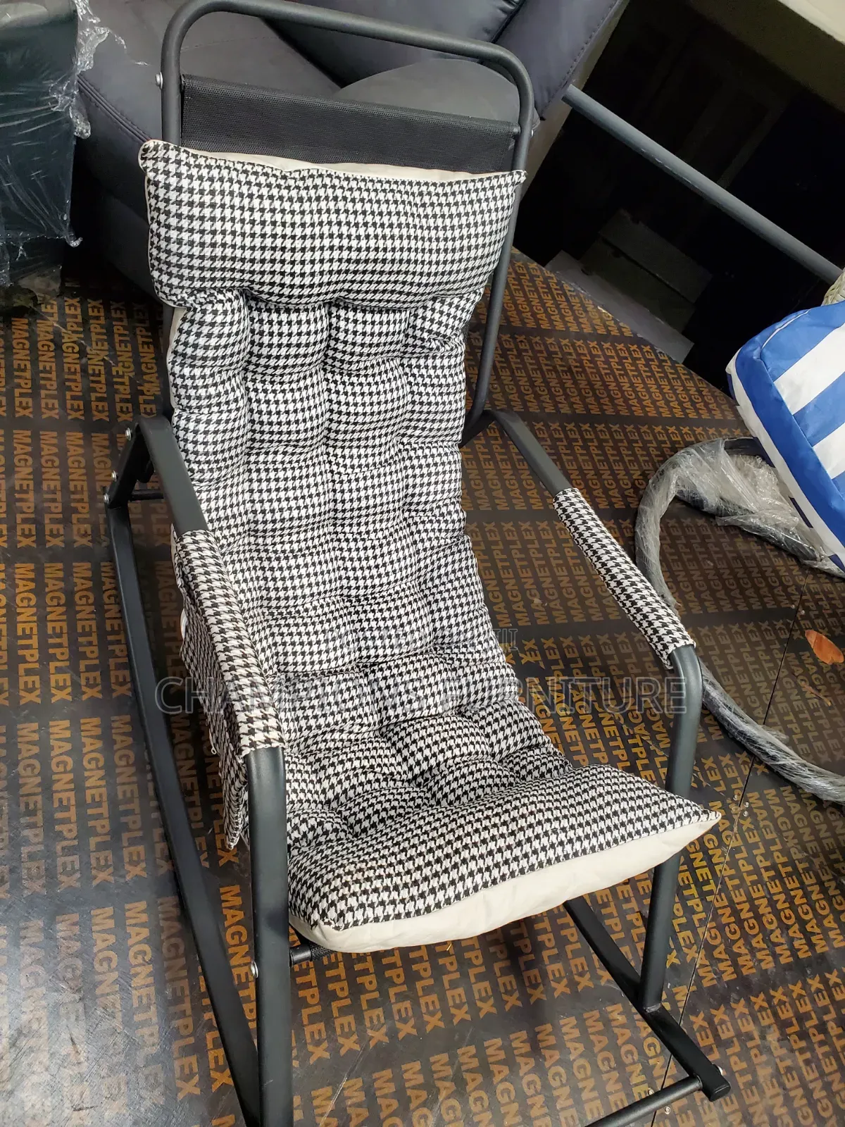 Black and White Rocking/Reclining Chair