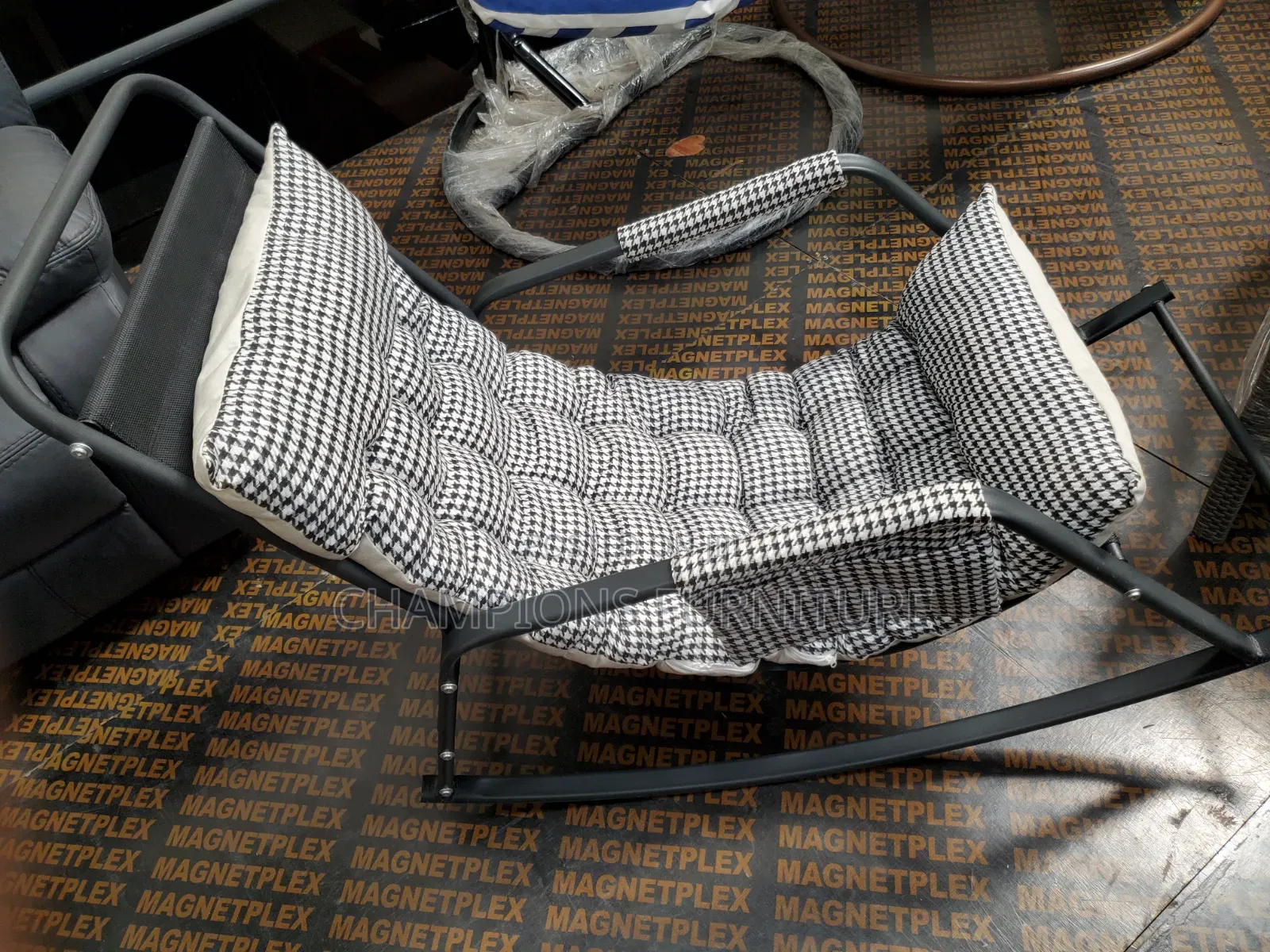 Black and White Rocking/Reclining Chair
