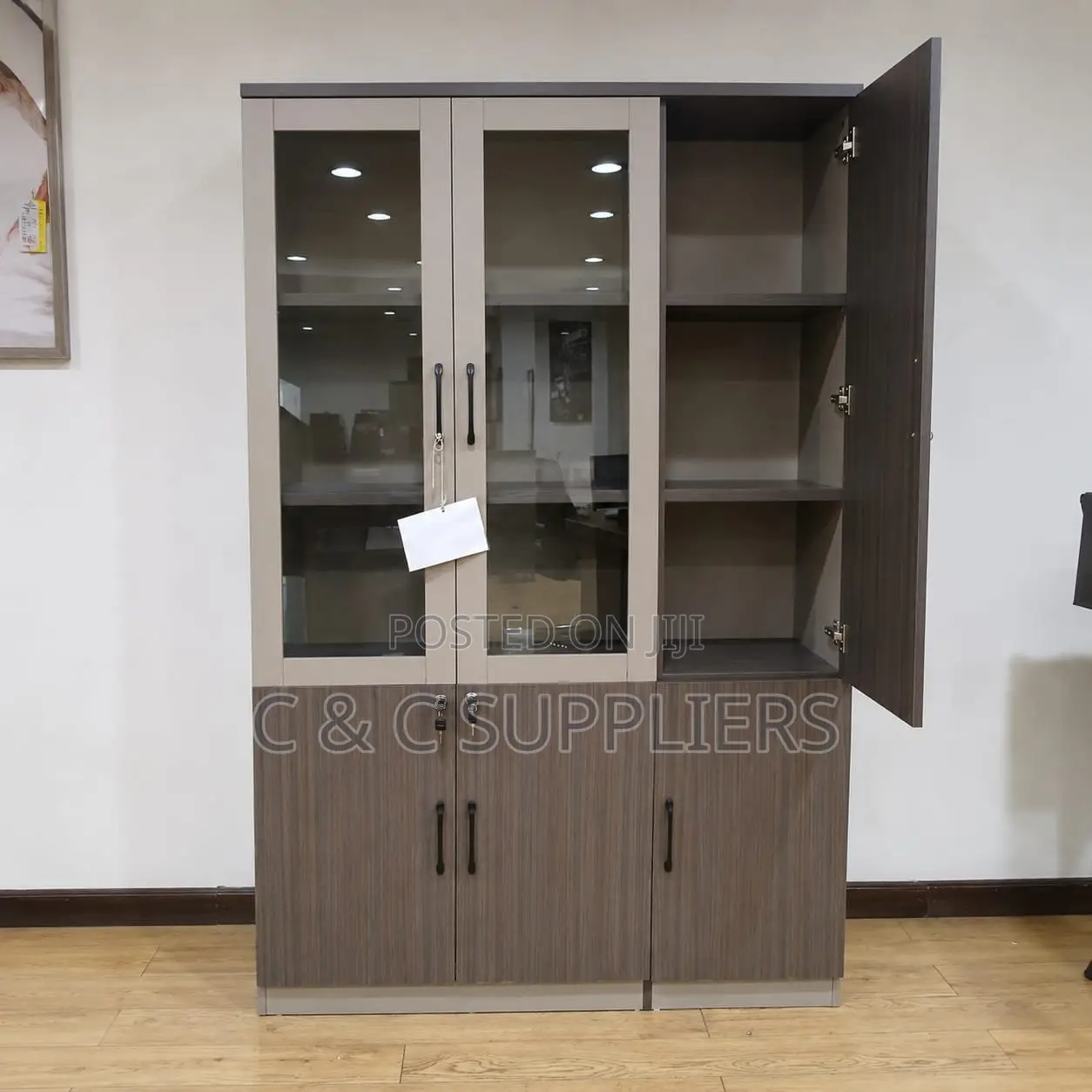 Modern 3-Door Wooden Executive Cabinet.