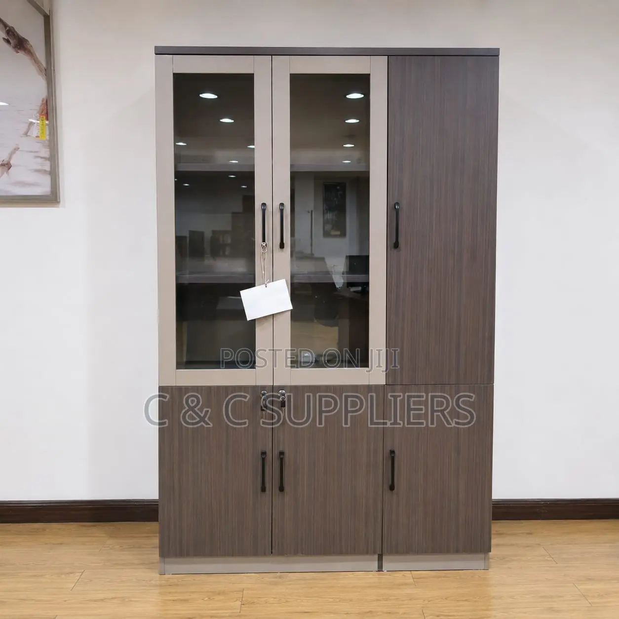 Modern 3-Door Wooden Executive Cabinet.