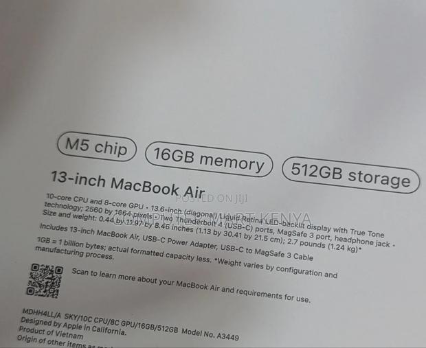 New Laptop Apple MacBook Air 16GB Apple M3 SSD 512GB - thumbnail 2