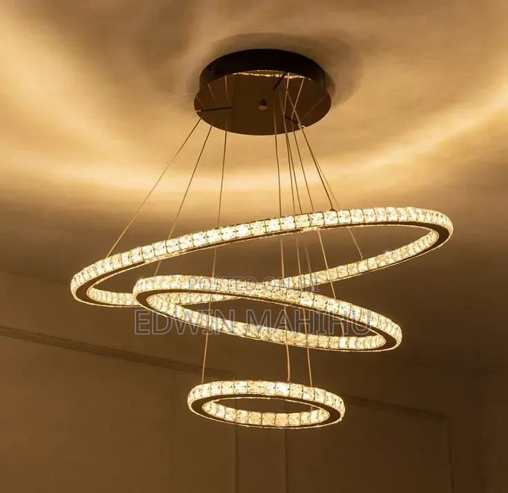 Modern 3 Colour Ring Crystal Chandelier