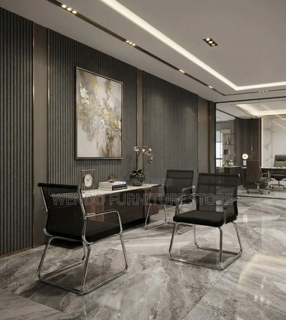 Office Chairs; Mid Backrest Reception Visitors Seat With Sled Base