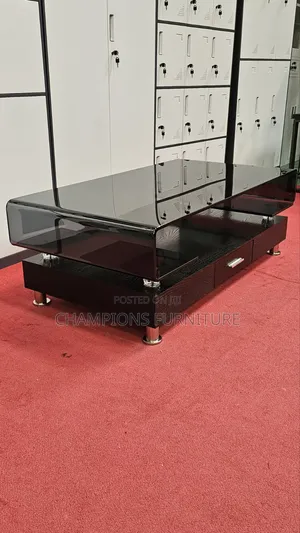 Tempered Glass Coffee Table With Storage Drawer