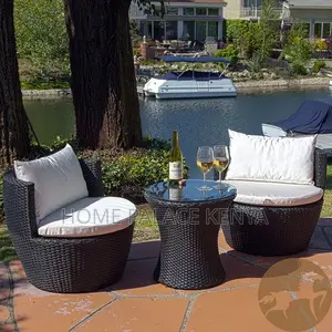 Rattan Set; Elegant Rattan Outdoor Conversation Set for Garden,