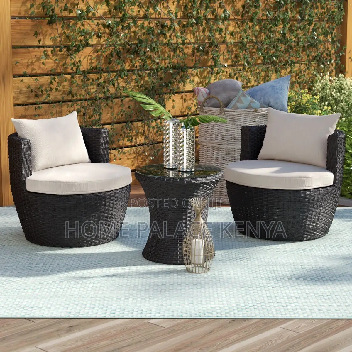 Rattan Set; Elegant Rattan Outdoor Conversation Set for Garden,