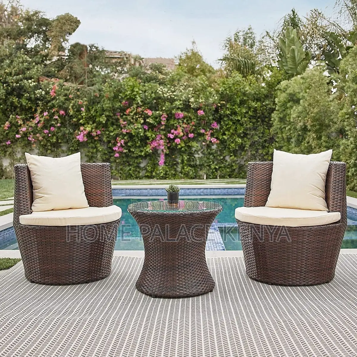 Rattan Set; Elegant Rattan Outdoor Conversation Set for Garden,