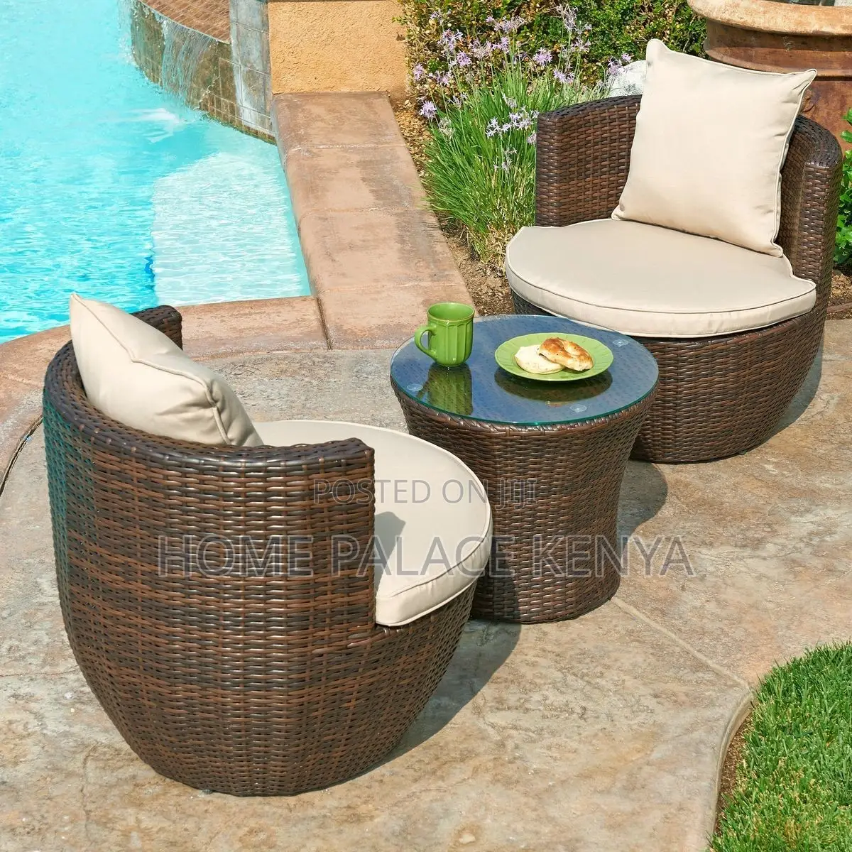Rattan Set; Elegant Rattan Outdoor Conversation Set for Garden,