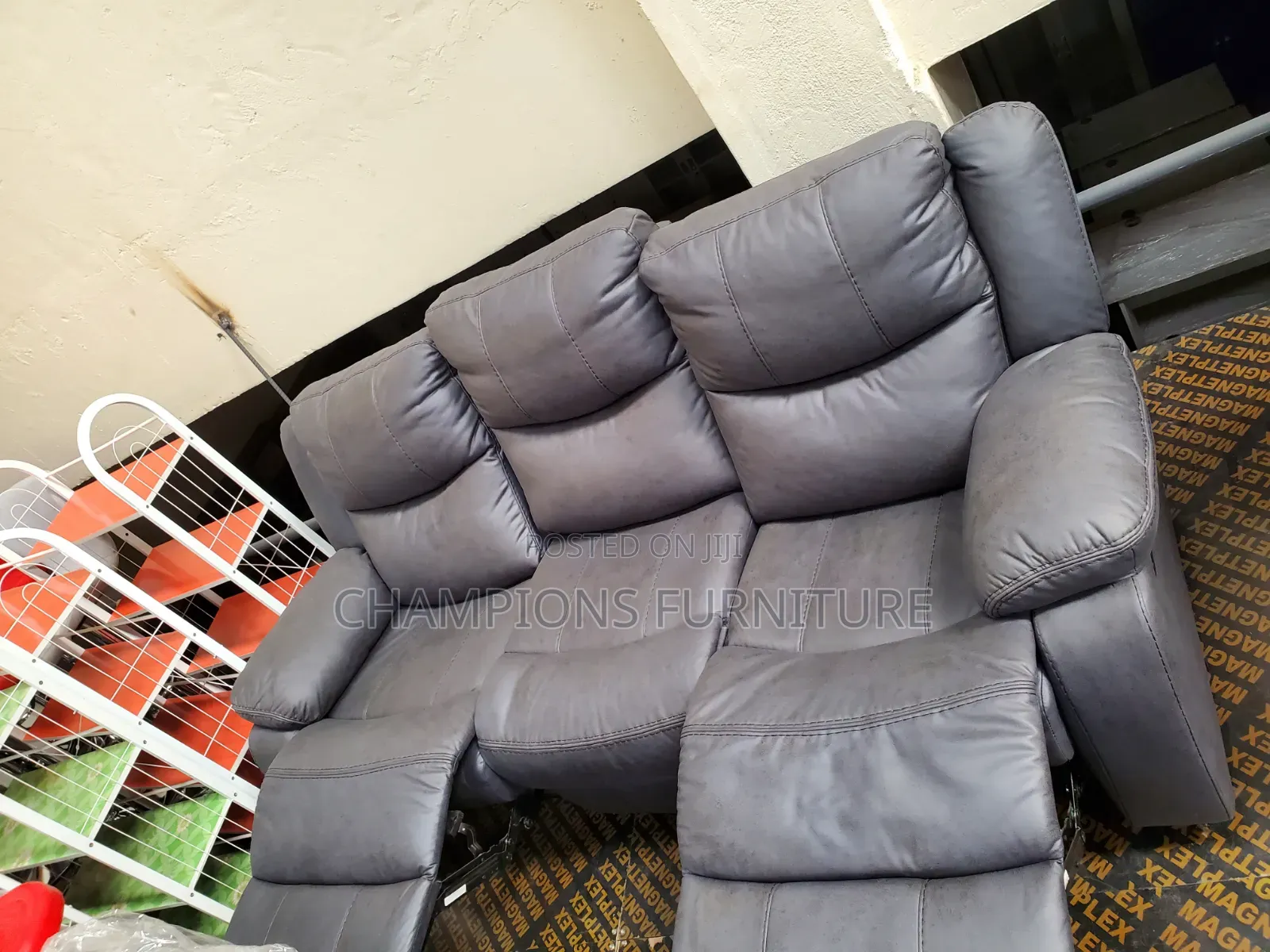 Comfortable Grey Recliner Sofa